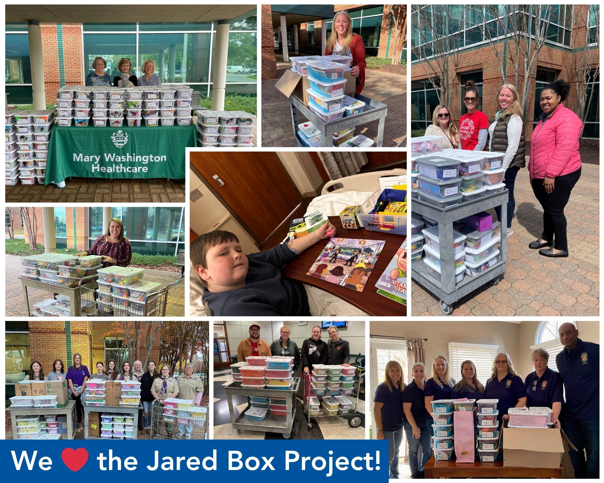 pictures of people donating Jared Boxes